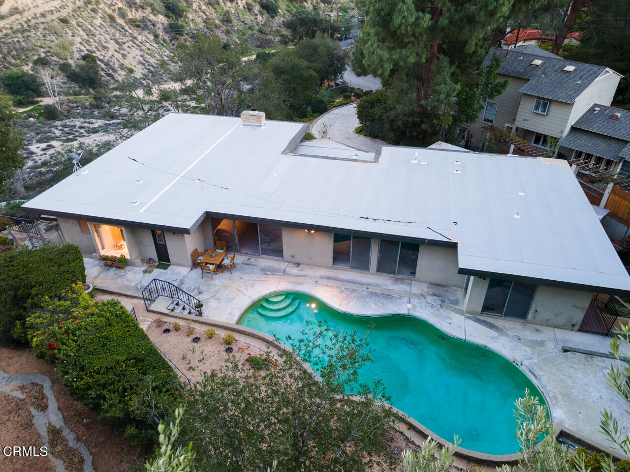 2207 Pinecrest Drive Altadena, CA 91001 - Photo 36 of 43 an aerial view of a house with garden space and a patio