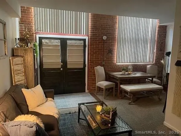 a living room with furniture