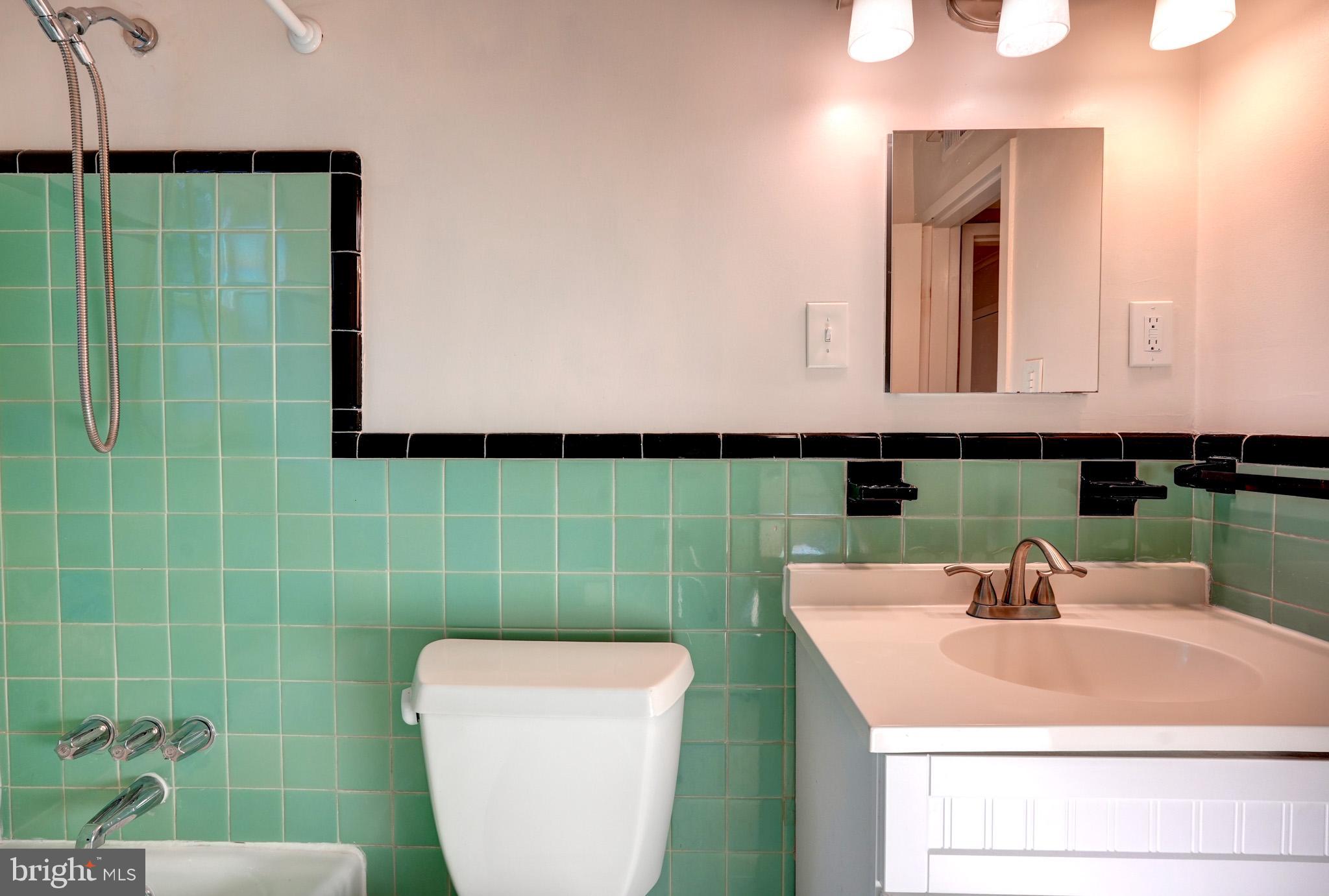 9912 Markham Street Silver Spring, MD 20901 - Photo 17 of 28 a bathroom with a sink a toilet and mirror