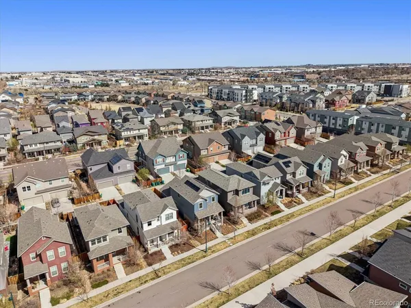 an aerial view of a city