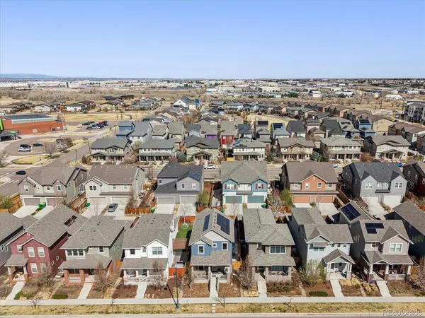 an aerial view of multiple house