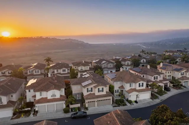 an aerial view of multiple house