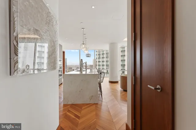 a view of kitchen and dining room