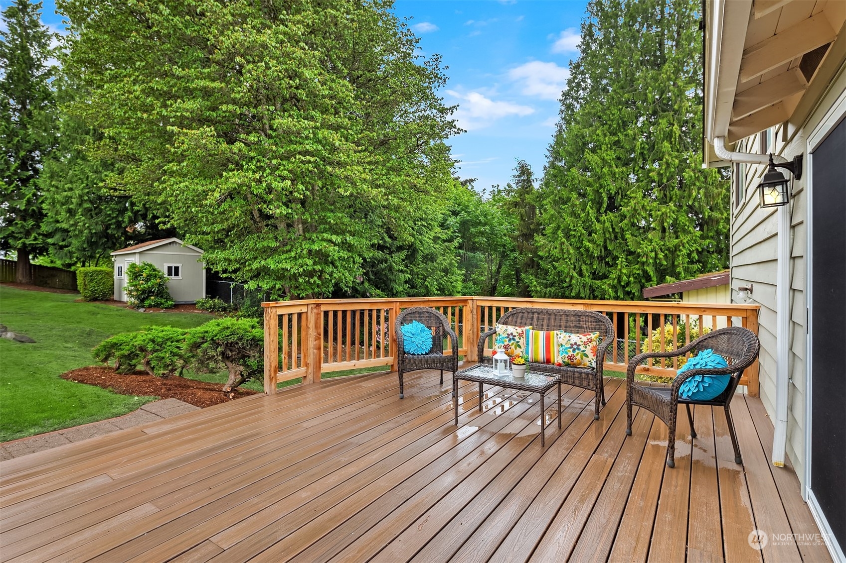 1909 Northeast 24th Street Renton, WA 98056 - Photo 13 of 34 a view of balcony with deck wooden floor and outdoor seating
