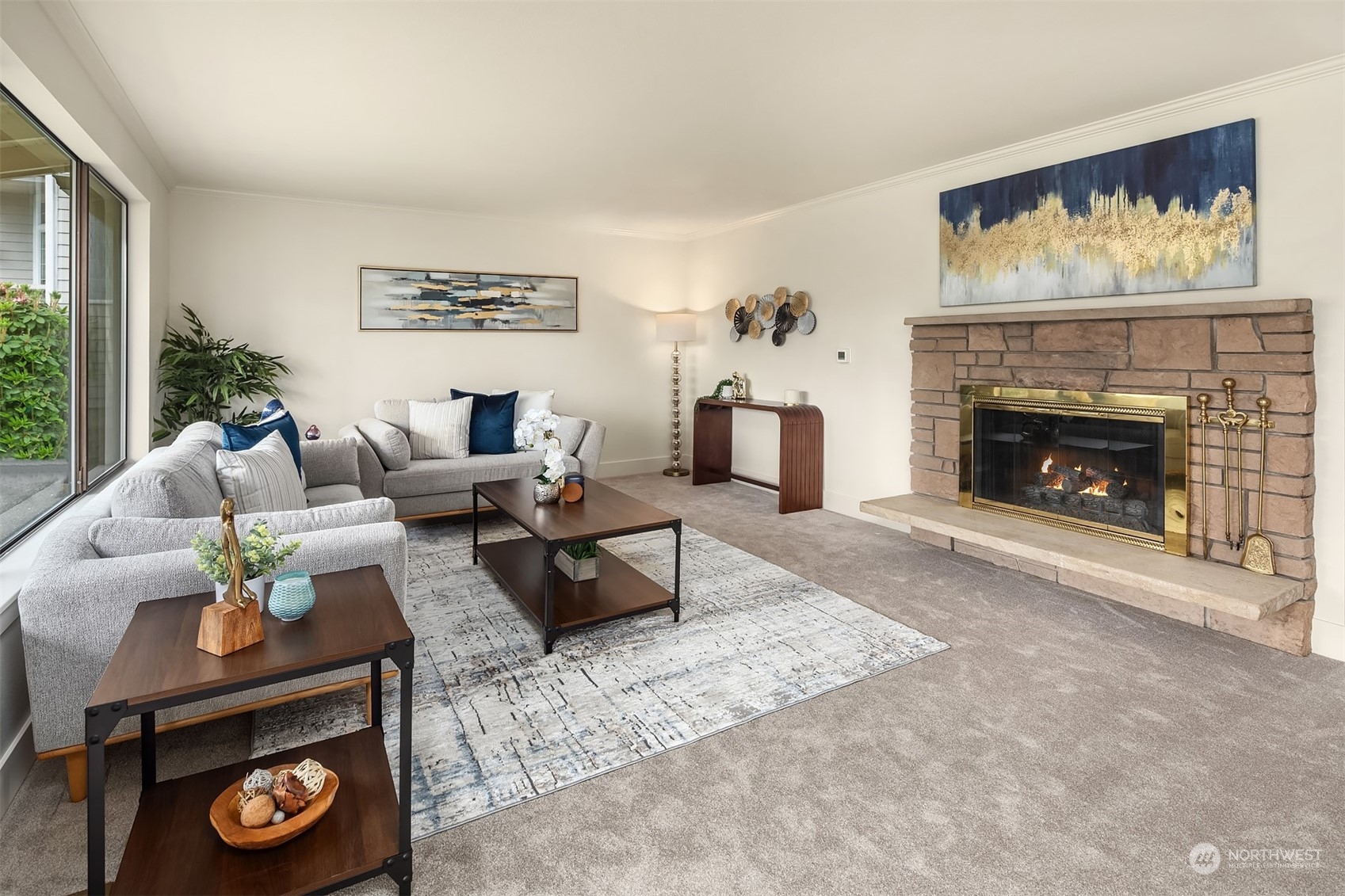 1909 Northeast 24th Street Renton, WA 98056 - Photo 3 of 34 a living room with furniture and a fireplace