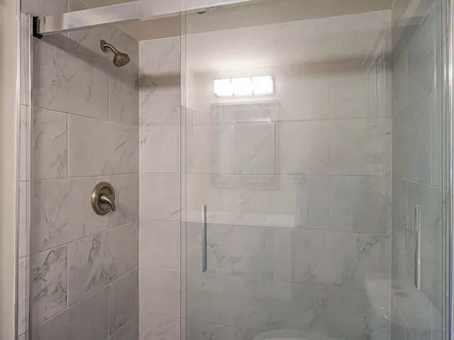 a bathroom with a shower