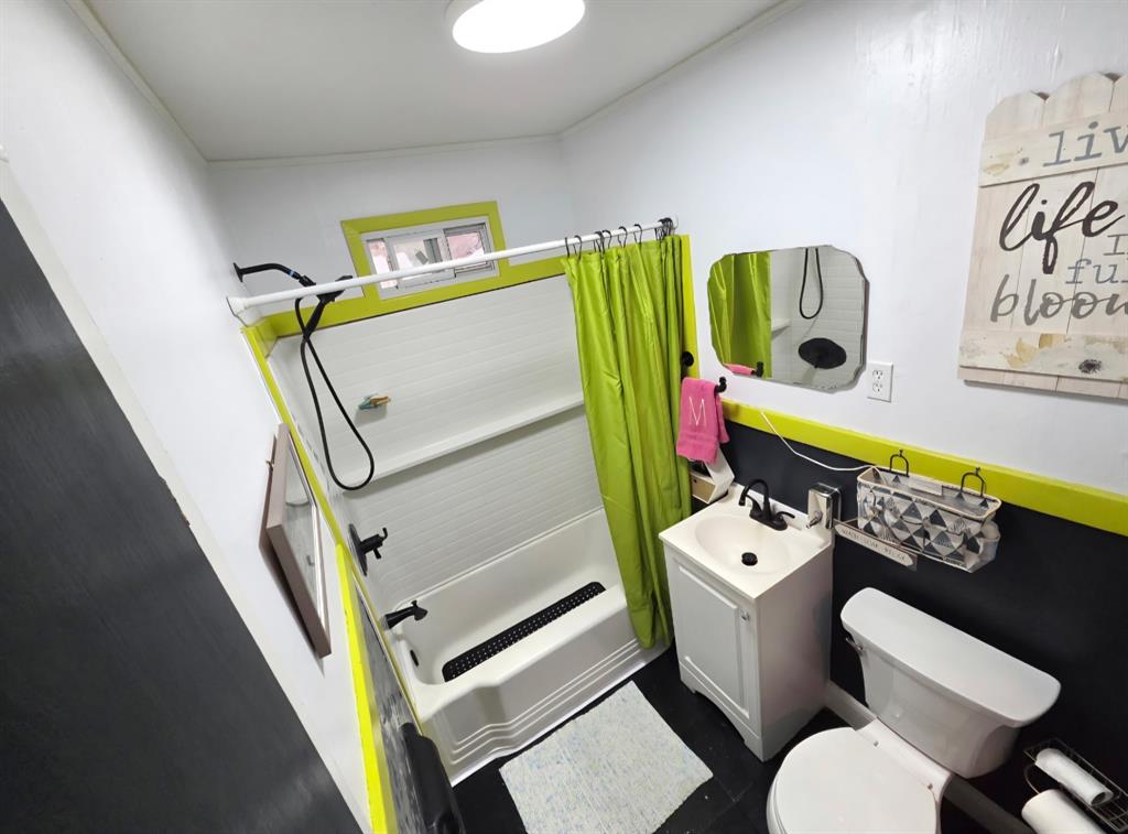 313 King Street Eden, TX 76837 - Photo 15 of 24 a bathroom with a sink mirror vanity and toilet