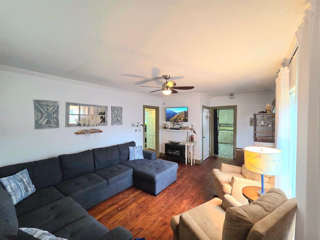 313 King Street Eden, TX 76837 - Photo 9 of 24 a living room with furniture and a fireplace