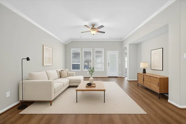 a spacious bathroom with a double vanity sink mirror and a shower