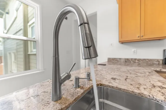 a view of a kitchen sink