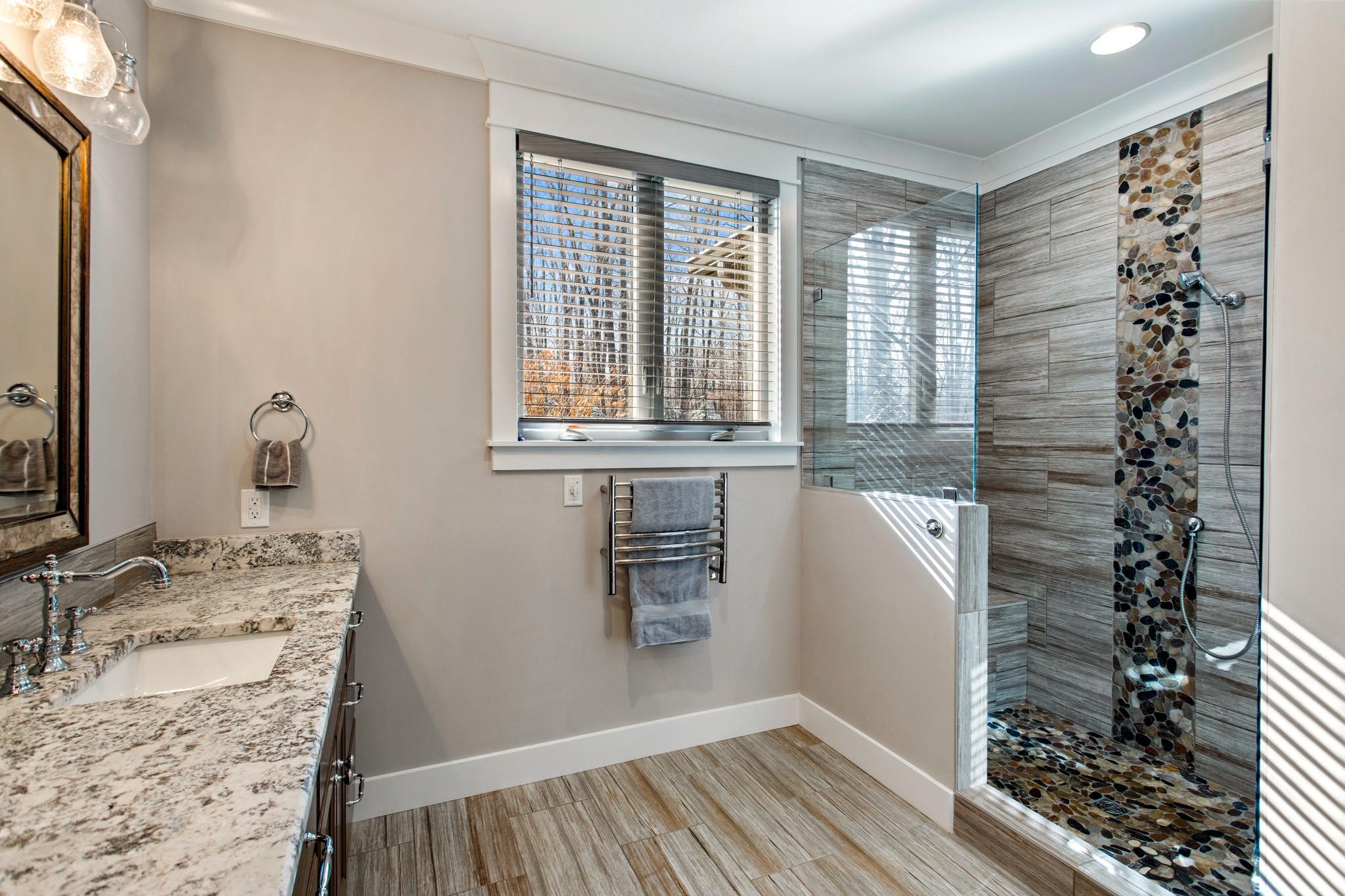 425 Puckett Road Murfreesboro, TN 37128 - Photo 18 of 44 a bathroom with a granite countertop sink a vanity and a window