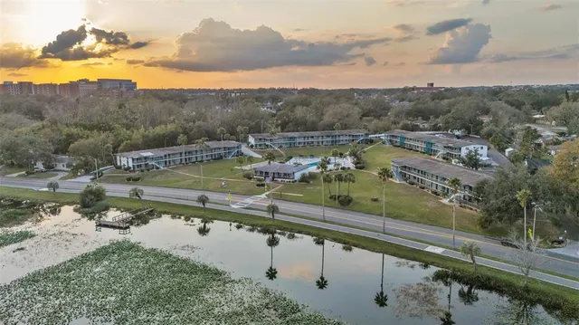 a view of a lake with a mountain
