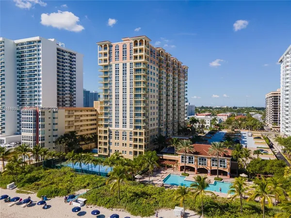 a view of a city with tall buildings