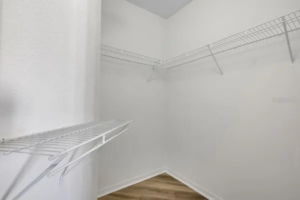 a view of a room with empty racks