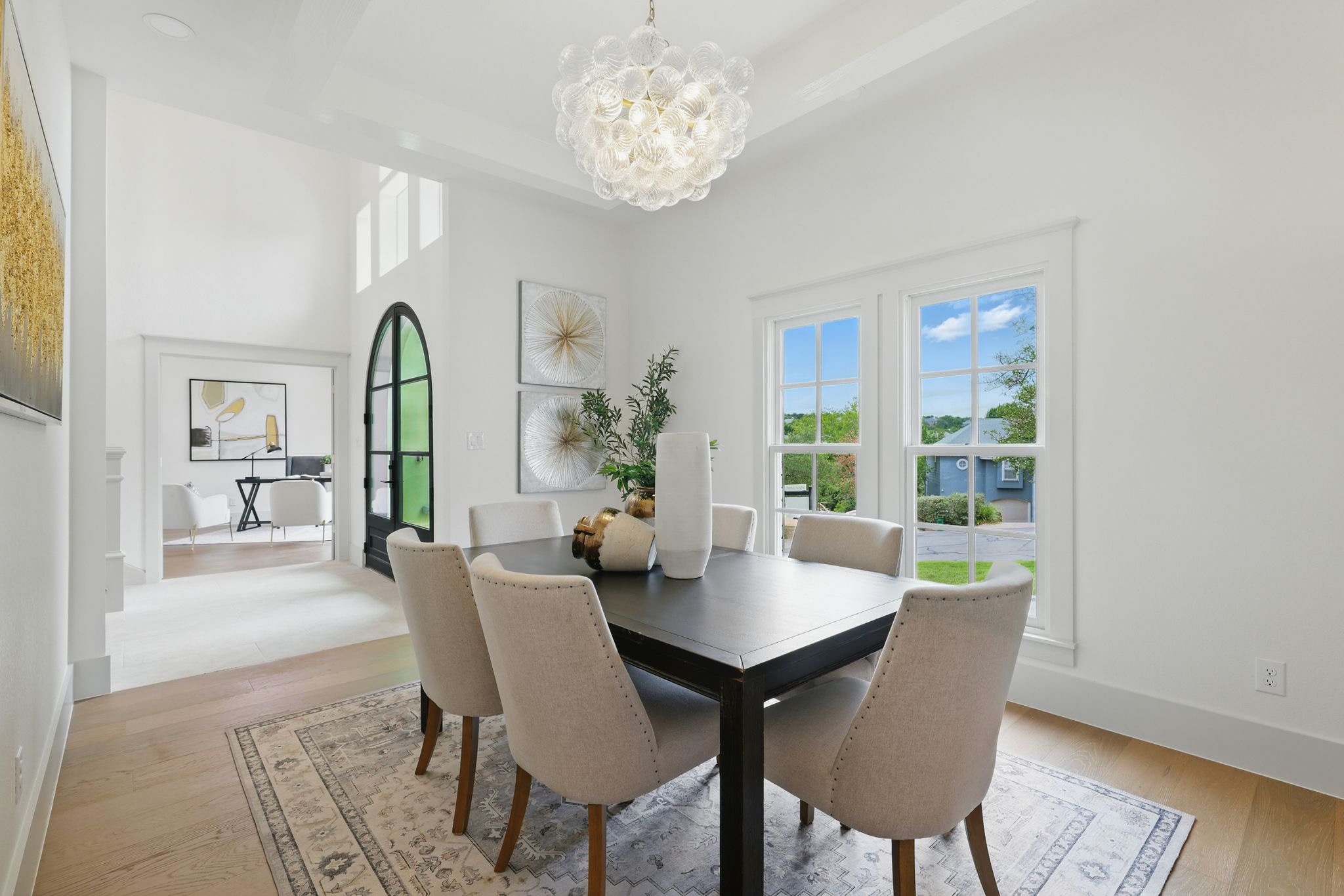 6905 Rudi Cove Austin, TX 78759 - Photo 8 of 36 a view of a dining room with furniture window and wooden floor