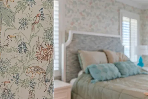 a front view of building with street view