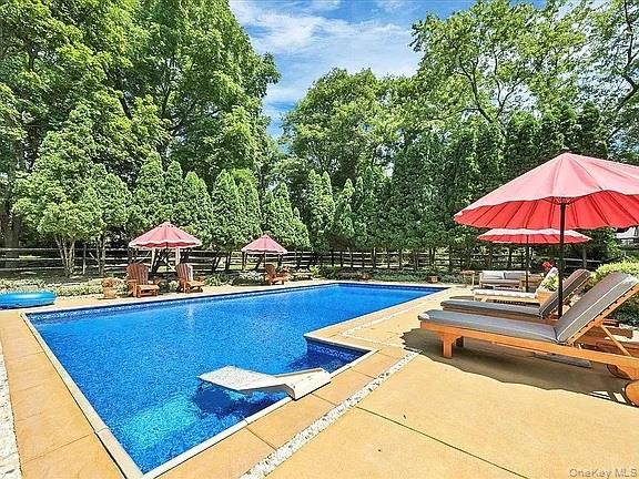 421 Spring Street Monroe, NY 10950 - Photo 19 of 49 a view of a swimming pool with chairs and an umbrella