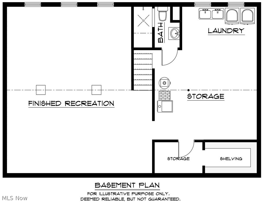 30425 Vineyard Road Willowick, OH 44095 - Photo 18 of 22 Basement Plan. For Illustrative Purposes Only. Deemed Reliable, But Not Guaranteed.