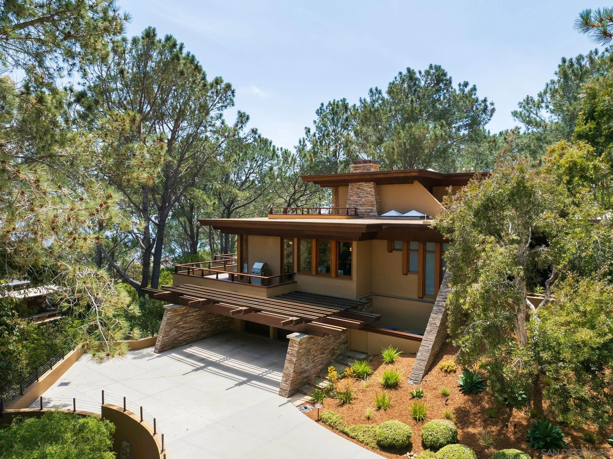 456 Hidden Pines Lane Del Mar, CA 92014 - Photo 47 of 55 a front view of house with yard outdoor seating and yard