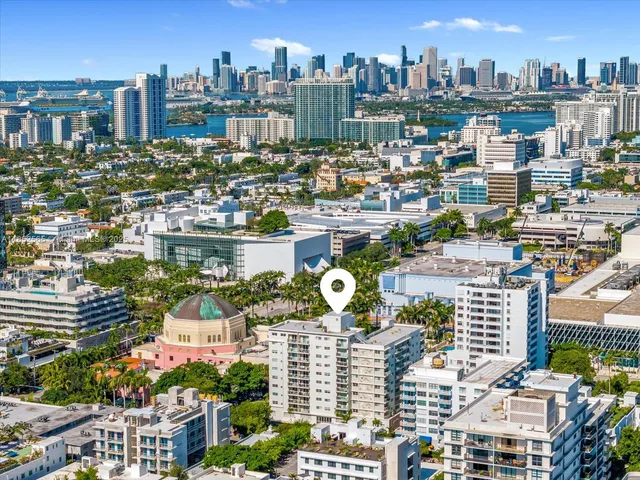 a city view with tall buildings