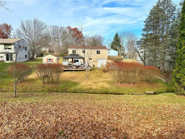 a view of a lake with houses