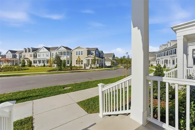 a view of a city from a balcony
