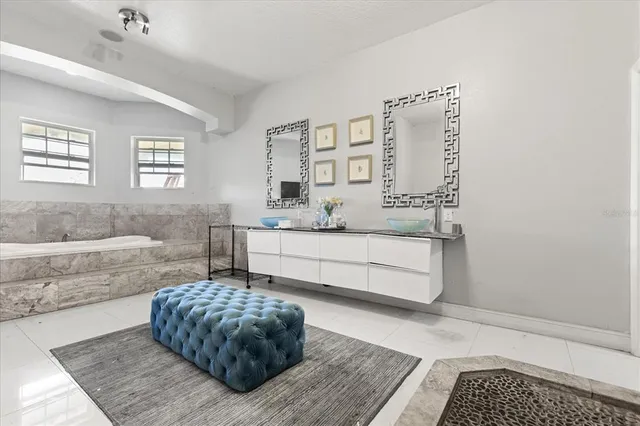 a living room with furniture and a couch