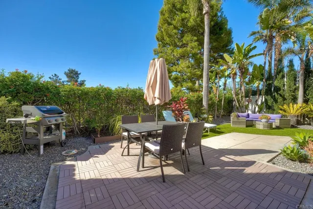 a view of an outdoor space and seating area