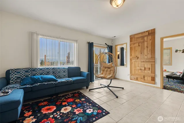 a view of a terrace with sitting area