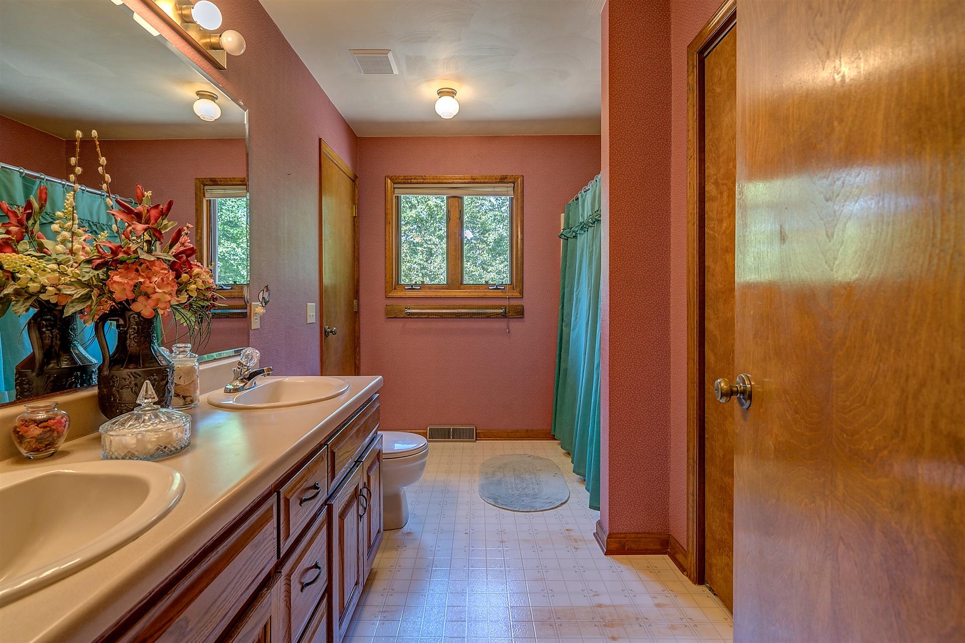 935 Altice Mill Road Rocky Mount, VA 24151 - Photo 21 of 34 a bathroom with a sink a mirror and a shower
