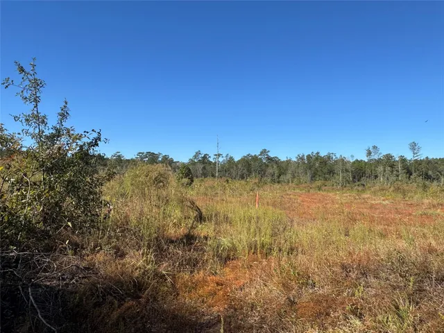 a view of lake with green space