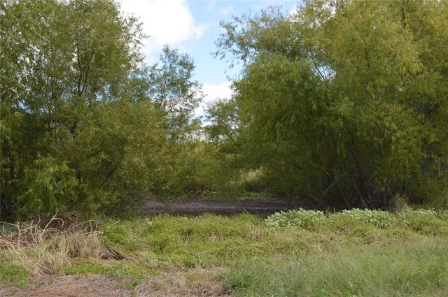 a view of a lake with houses in the back