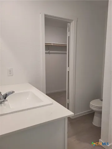 a bathroom with a sink toilet and vanity