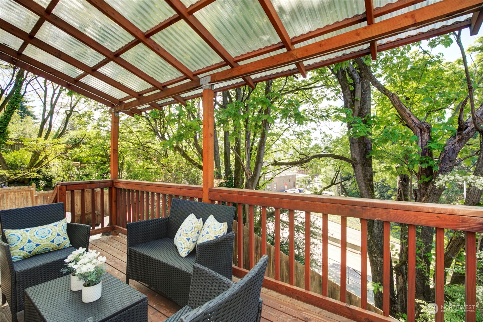 3649 22nd Avenue Southwest Seattle, WA 98106 - Photo 11 of 40 a view of balcony with couch and chairs