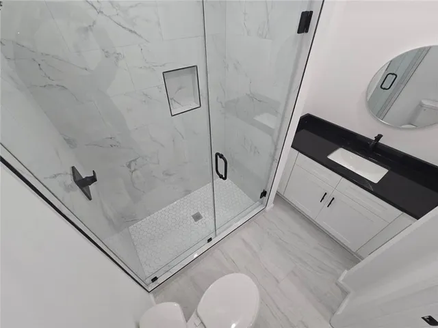 a bathroom with a shower