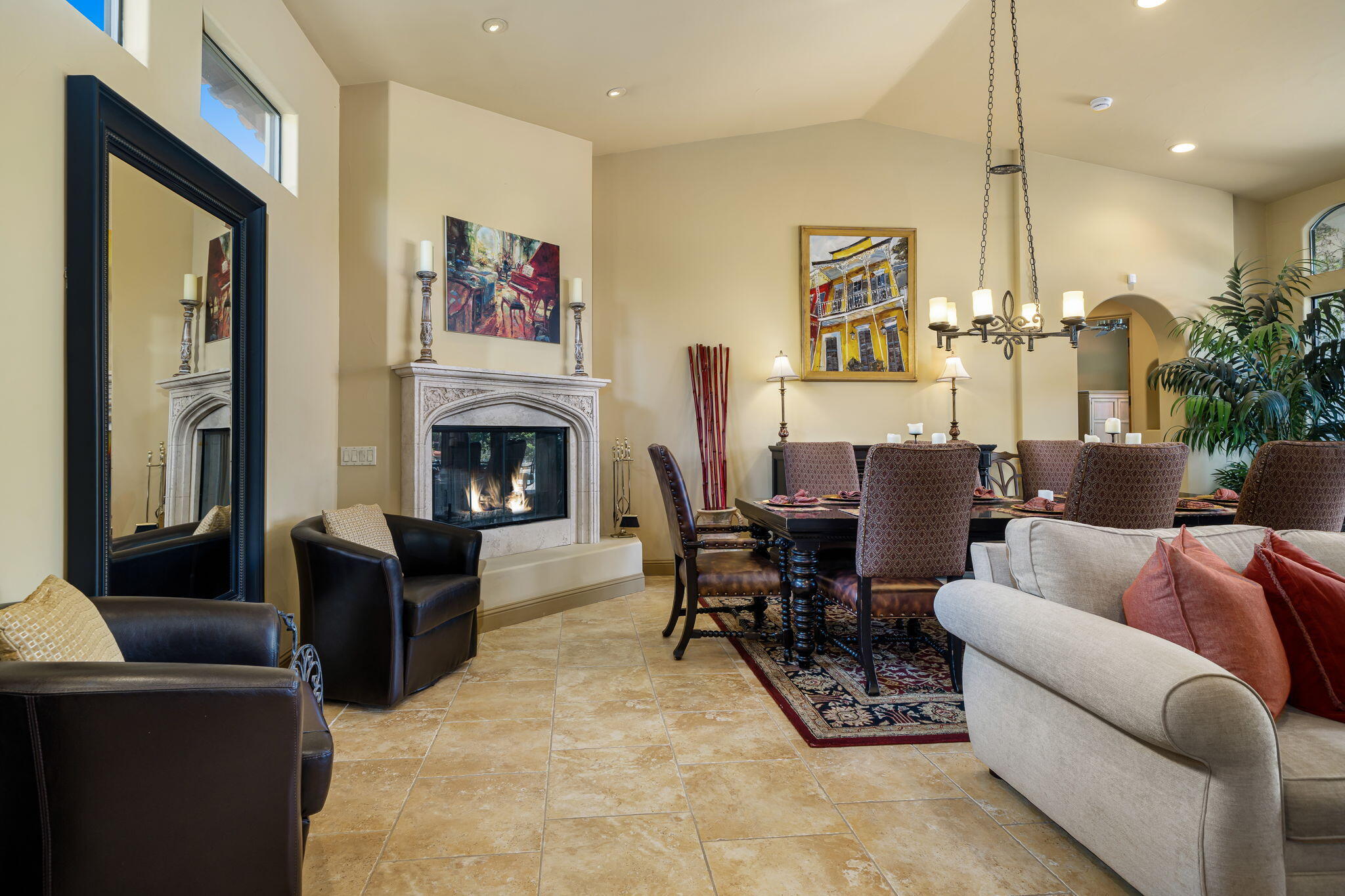 42590 Sandy Bay Road Bermuda Dunes, CA 92203 - Photo 25 of 45 a living room with furniture and a fireplace