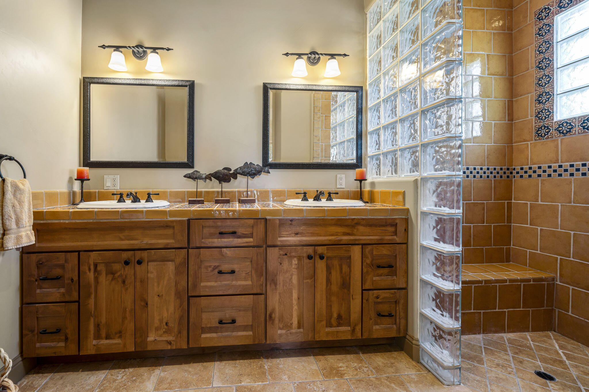 42590 Sandy Bay Road Bermuda Dunes, CA 92203 - Photo 35 of 45 a bathroom with a double vanity sink and a mirror