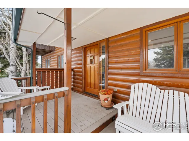 an aerial view of a house with a outdoor space