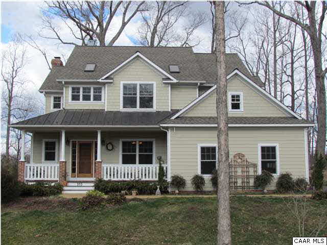 345 Burchs Creek Road Crozet, VA 22932 - Photo 2 of 35 The exterior is a combination of clapboard and shingle siding with copper and architectural shingle roofing.