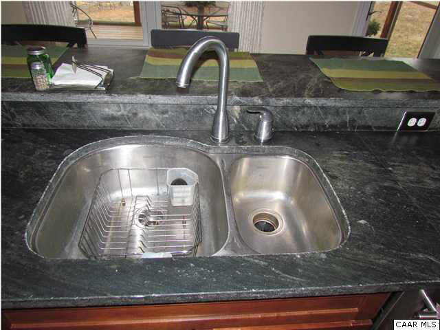 345 Burchs Creek Road Crozet, VA 22932 - Photo 30 of 35 Kitchen sink recessed in the fine soapstone counter tops.