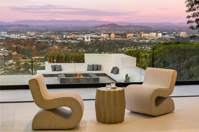 a view of a terrace with couches