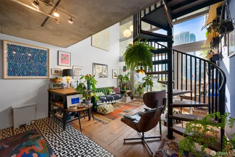 a living room with furniture