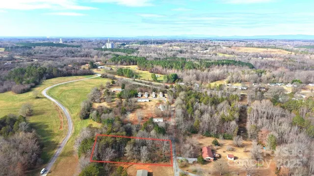 a view of a lake in middle of the town