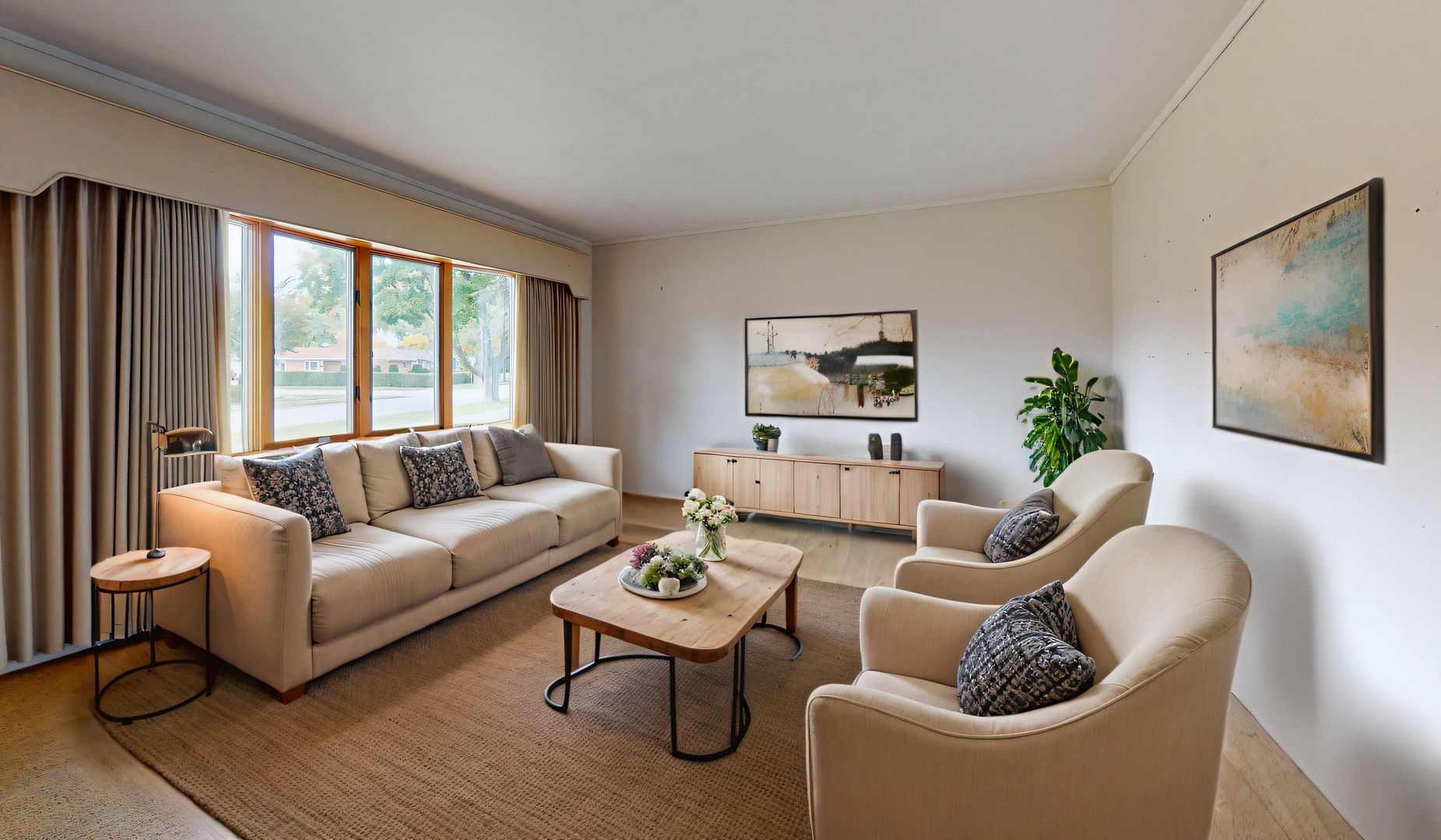 709 South Dennis Road Wheeling, IL 60090 - Photo 5 of 16 a living room with furniture and a large window