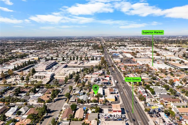 an aerial view of a city