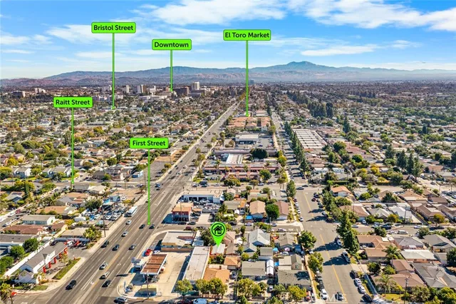 an aerial view of a city