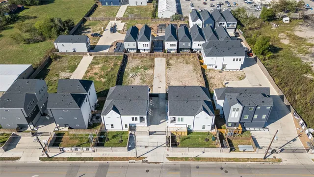 an aerial view of multiple houses
