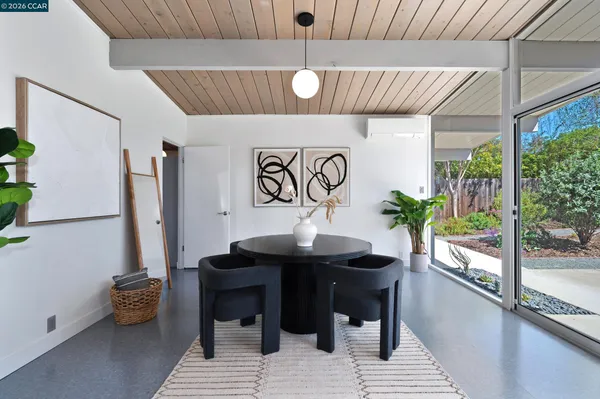 a view of small space with racks on the wall