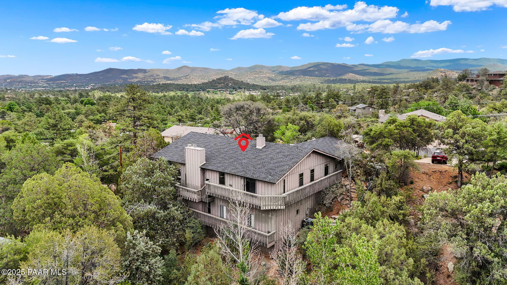 2008 Forest Hills Road Prescott, AZ 86303 - Photo 36 of 43 Aerial Back with Pin (3)