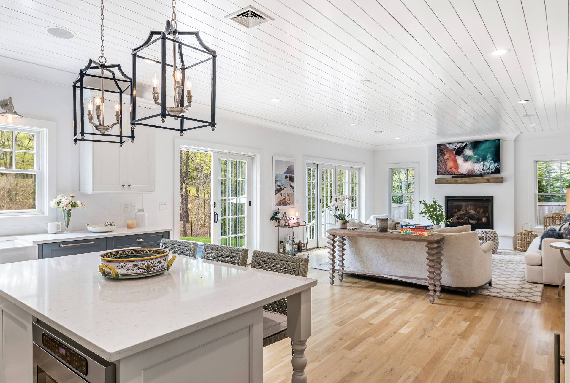7 Park Street East Hampton, NY 11937 - Photo 5 of 23 a living room with furniture and a fireplace